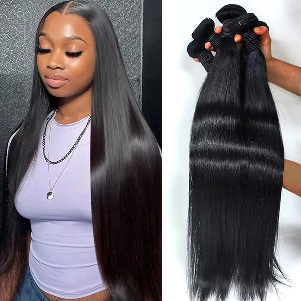 100% Human Hair Straight Bundles – 40 Inch Remy Extensions